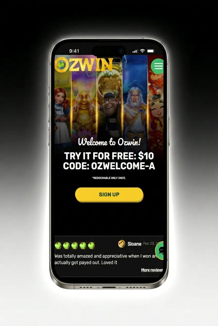 Ozwin mobile app login screen on iOS and Android showing email and password fields for account access