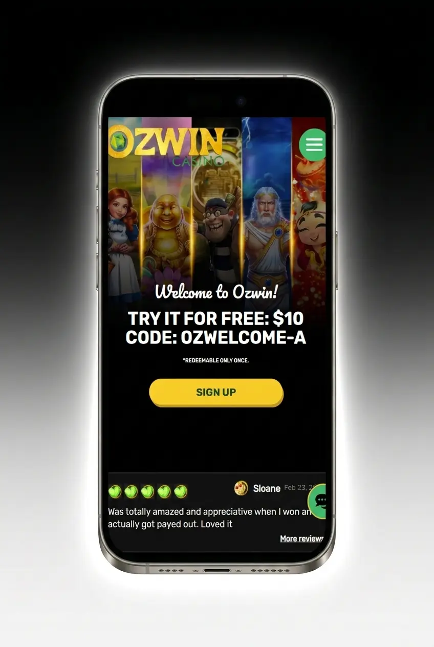 Ozwin mobile app login screen on iOS and Android showing email and password fields for account access
