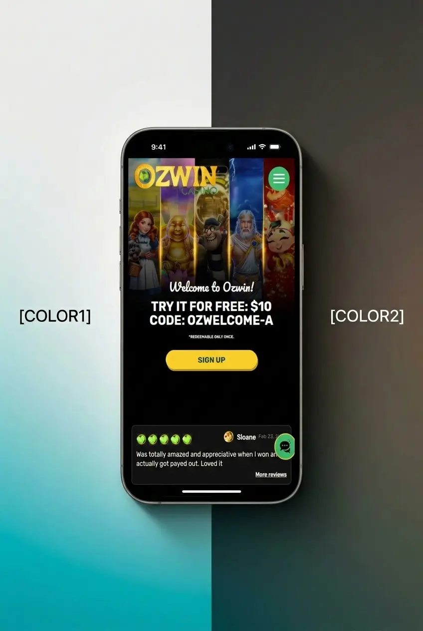 Step-by-step Ozwin sign up instructions showing a 5-stage registration process for Australian players to create an account